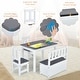 preview thumbnail 2 of 5, Wooden Kids Table and Chair Set Activity Table with Toy Storage Bench