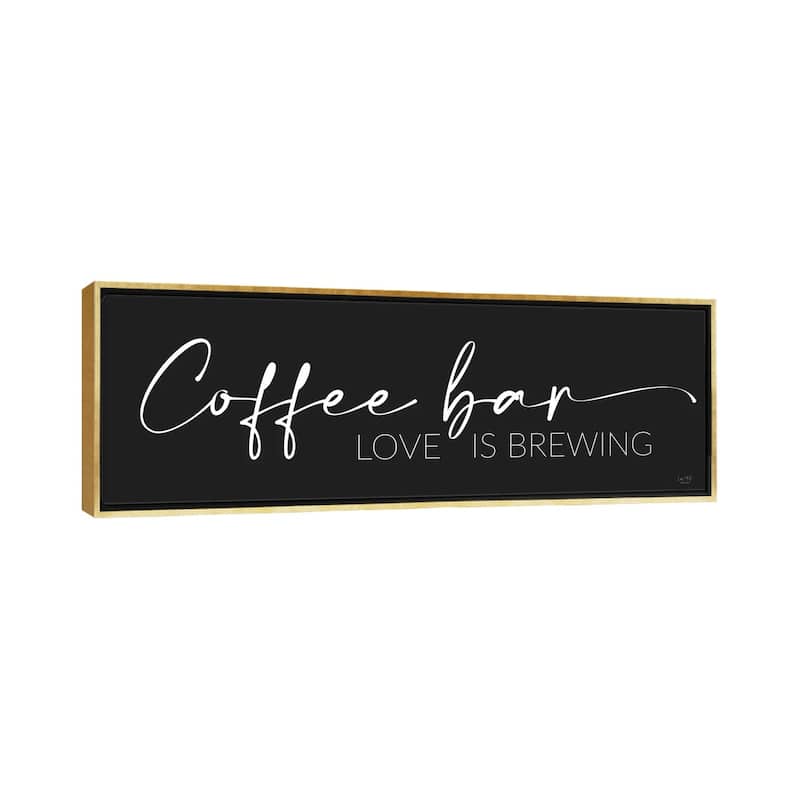 iCanvas "Coffee Bar" by Lux Me Designs Framed - 20x60 - Gold