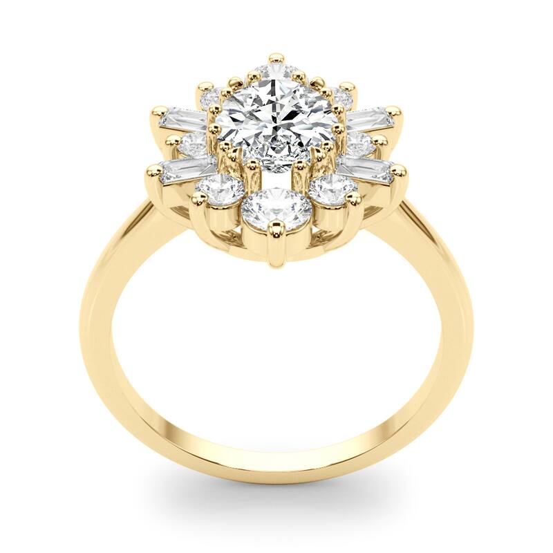 Auriya 14k Yellow Gold Lab Grown Oval Diamond Halo Engagement Ring 0.50 to 5.00 ct. tw. (F-G VS)