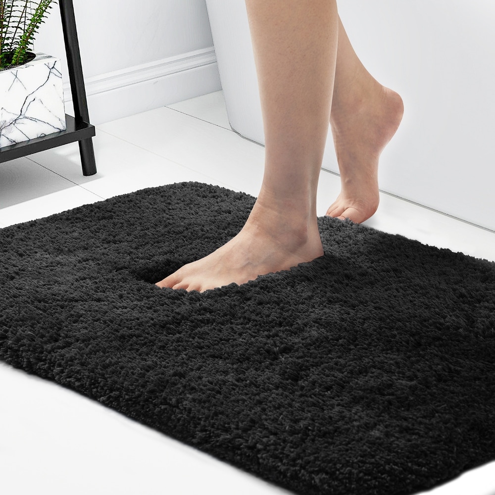 Coffee Bathroom Rug, Non Slip Bath Mat, 20 x 32 Microfiber Thick Plush Water  Absorbent Shower Mat for Bedroom, Tub and Shower, Machine Washable 