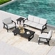 preview thumbnail 2 of 99, 5-Piece Teak Outdoor Conversation Set with Tables.