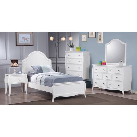 Chloe White 3-piece Bedroom Set with Dresser and Mirror