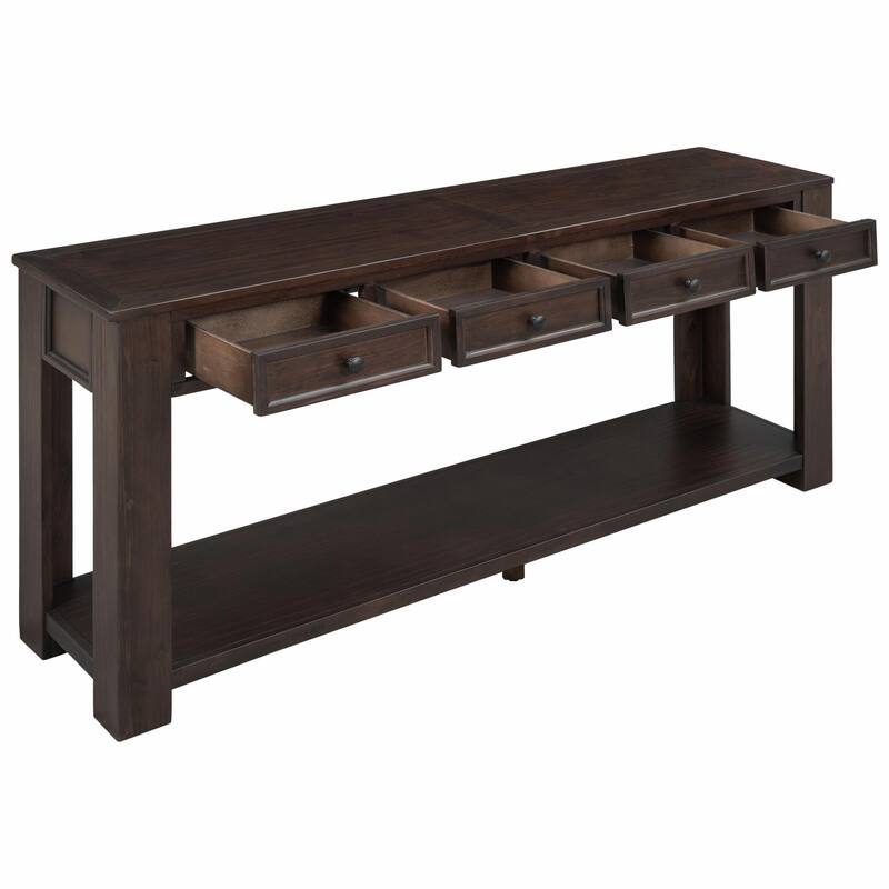 Entryway Console Table: Storage Drawers, Bottom Shelf
