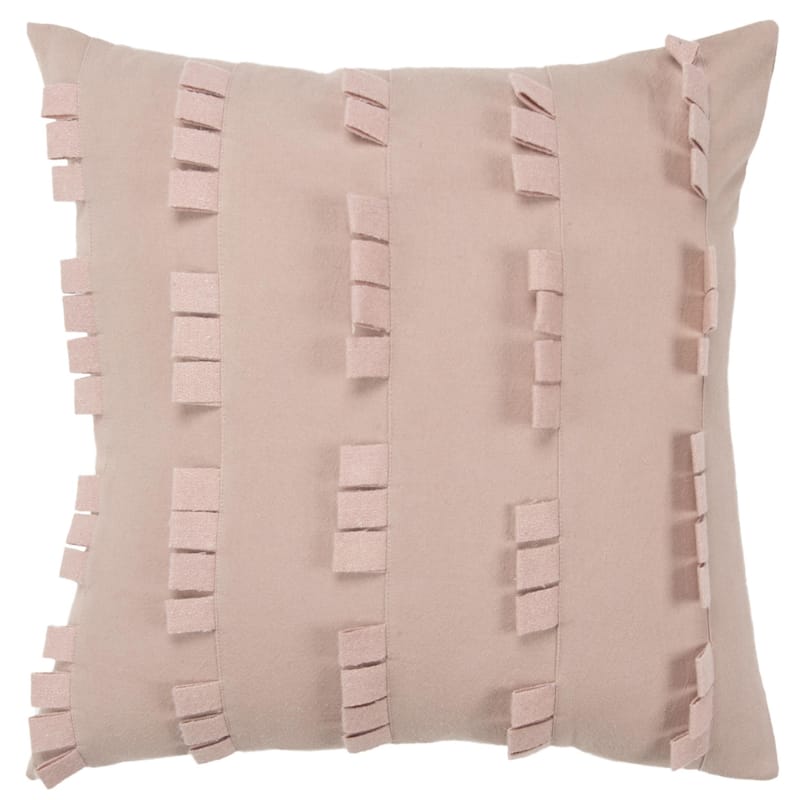 HomeRoots 20" Blush Cotton Pillow