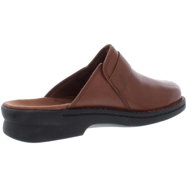 clarks leather slip on clogs