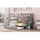 preview thumbnail 21 of 25, Full-Over-Full Bunk Bed Frame w/ Twin Size Trundle Triple Bunk, Stairway, Storage & Guard Rail for Bedroom, Dorm Loft Bed