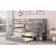preview thumbnail 12 of 25, Full Over Full Solid Wood Bunk Bed with Twin Trundle, Stairs, Handrails, and Storage Racks for Space-Saving