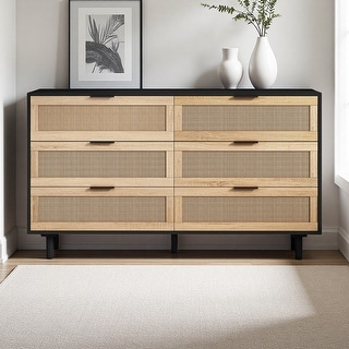 51.18" 6-Drawer Rattan Cabinet with Ample Storage - Bed Bath & Beyond ...