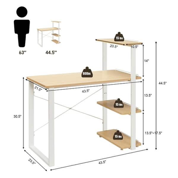 Gymax Computer Desk Study Writing Table Workstation Home Office w ...