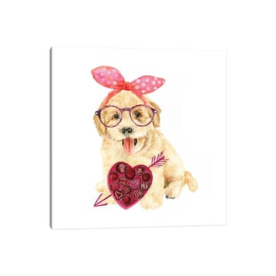 iCanvas "Valentine Puppy IV" by Melissa Wang Canvas Print