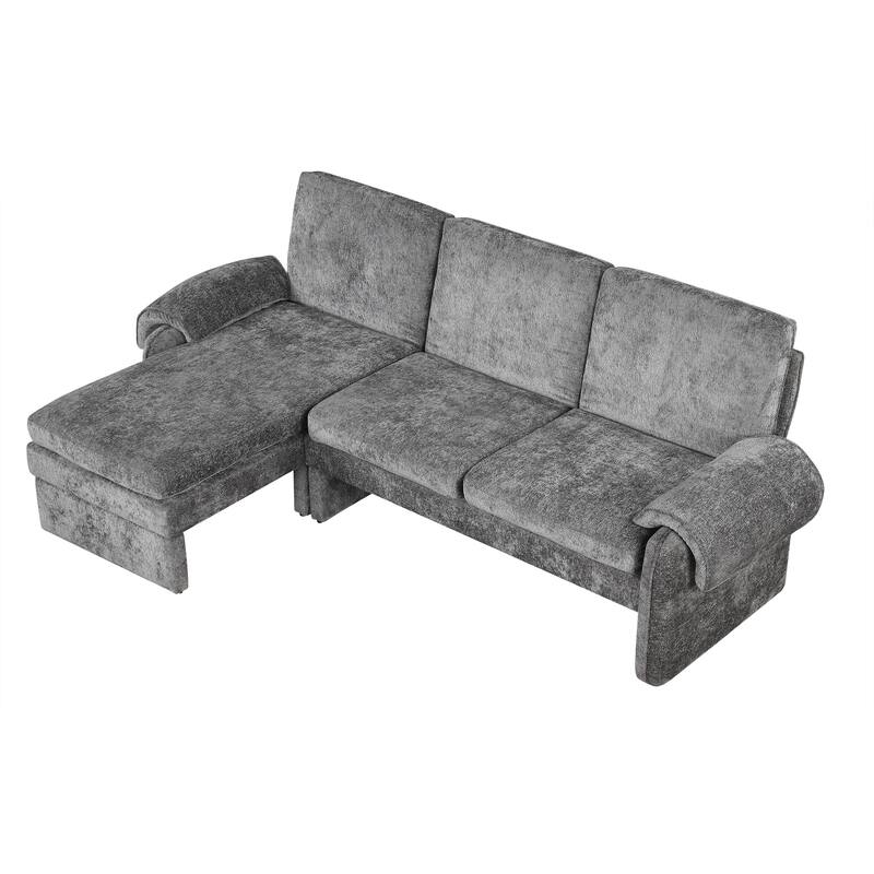 94.1" Chenille L-Shaped Sectional Sofa with Adjustable Back & Chaise