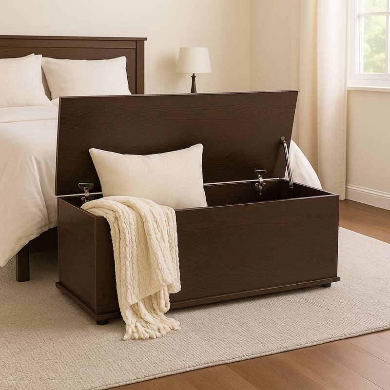 White Wooden Storage Box, Organizer and Bench, Shoe Storage, Bedroom Bench, Playroom Storage or Window Table in Living Room