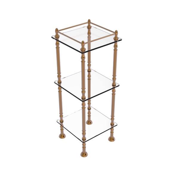 Allied Brass Three Tier Etagere with 14-in x 14-in Shelves in Polished Brass