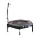 preview thumbnail 1 of 7, 50'' UV-Resistant & Fully Secure Hexagonal Fitness Trampoline with Handlebar Black - 5-7 Years