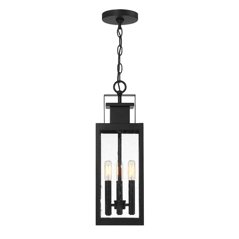 Ascott 3-Light Outdoor Hanging Lantern in Matte Black
