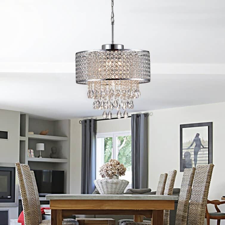 Maxax 5 - Light Crystal Drum Chandelier with Crystal Accents - 17*17