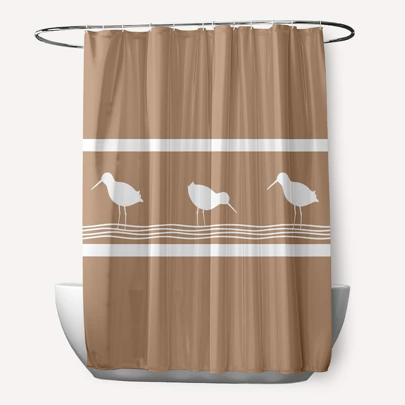 71 x 74-inch Birdwalk Animal Print Shower Curtain - Brown
