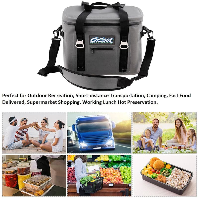 Gymax Insulated Lunch Box Lunch Bag 24-Can Soft Cooler Bag