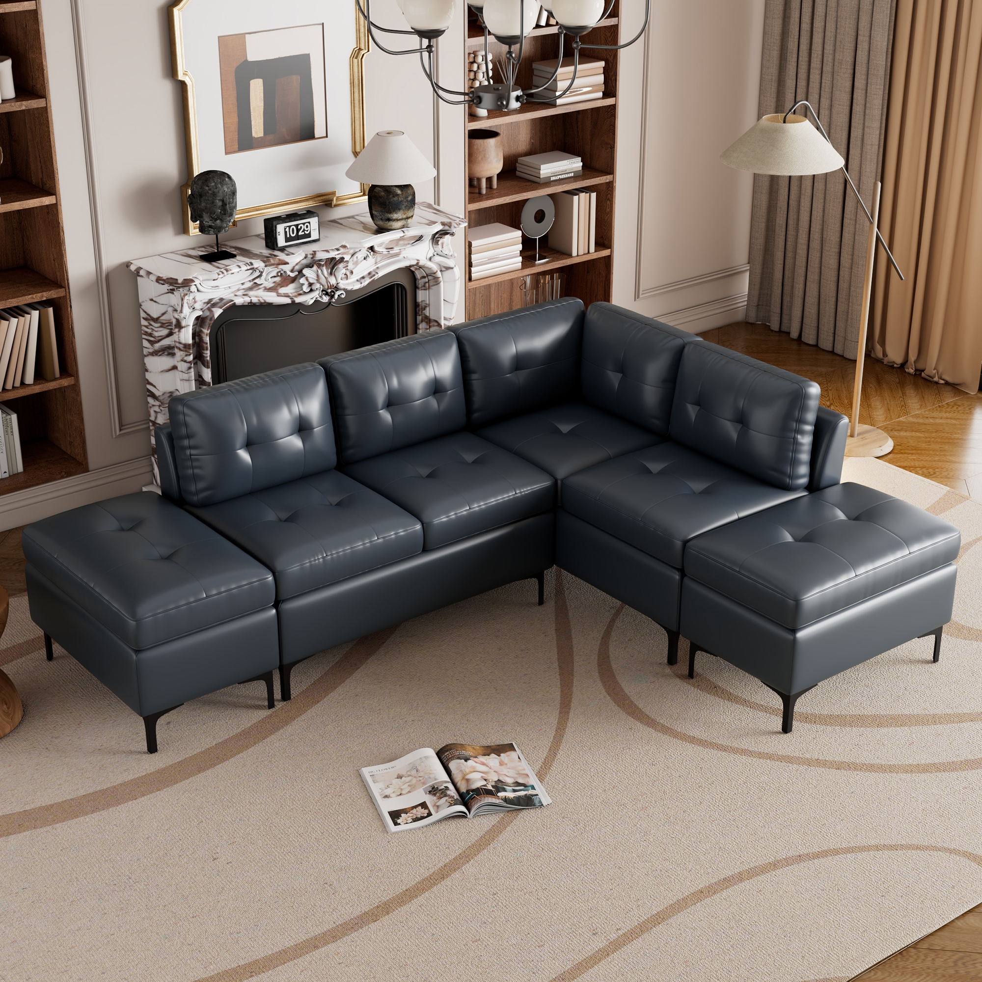 Leather sleeper clearance sofa set