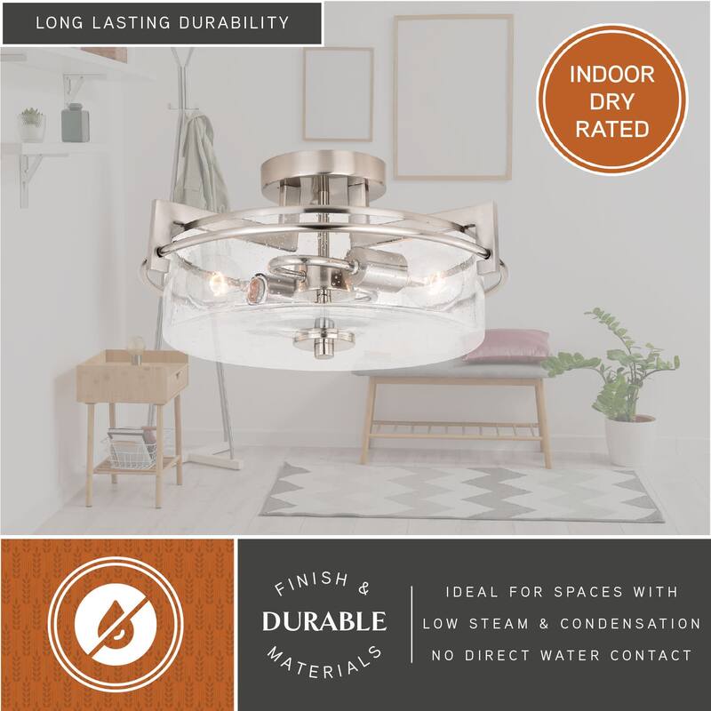 Vaxcel Lighting Addison 2 Light 15" Wide Semi-Flush Drum Ceiling