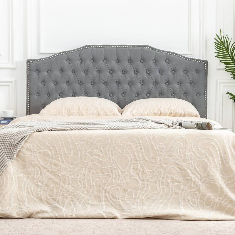 Adeco 64-Inch Upholstered Headboard with Adjustable Legs