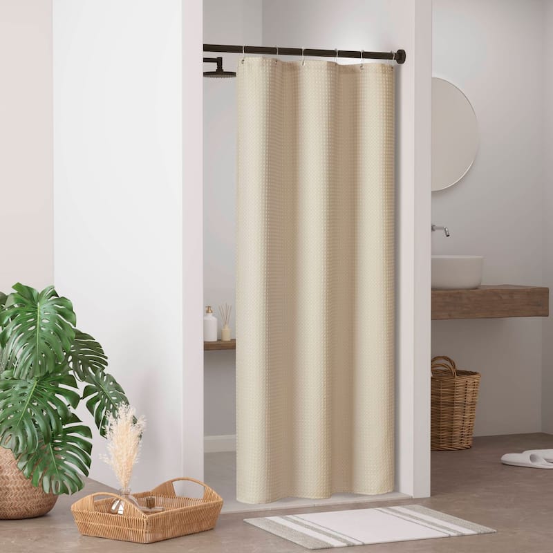 Madison Park Arbor Waffle Waffle Shower Curtain