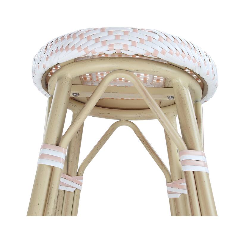 Elena Bohemian Round Wicker Patio Stools (Set of 2) by Furniture of America
