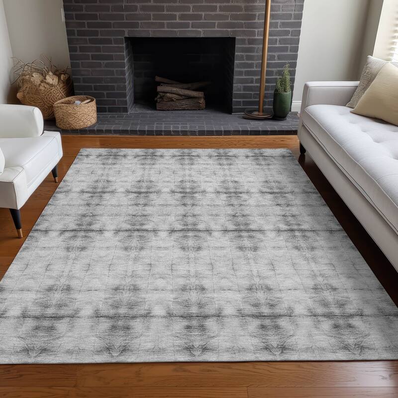 Premium Washable Super Soft Modern Glam Mayfield Rug - Silver - 3' x 5' - Rectangle