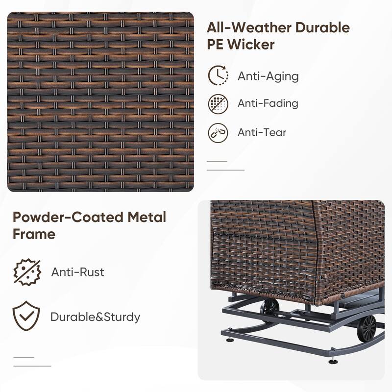 Pocassy Outdoor Double Glider Bench Patio Swing Chair