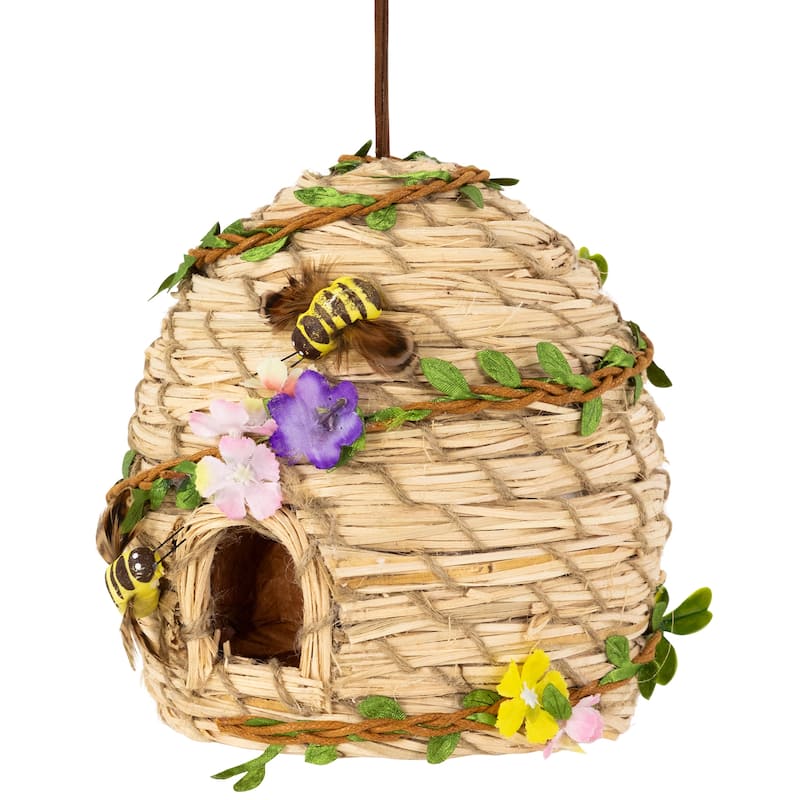 Beehive with Bees Spring Hanging Decoration - 6.25"
