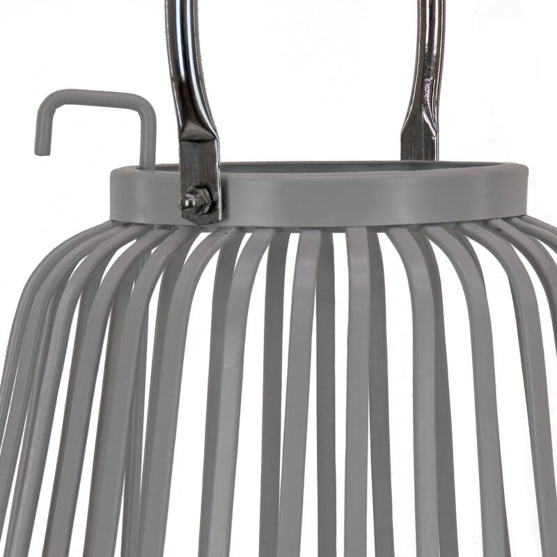 11" Ribbed Candle Lantern, Glacier Gray by National Tree Company - 11 in