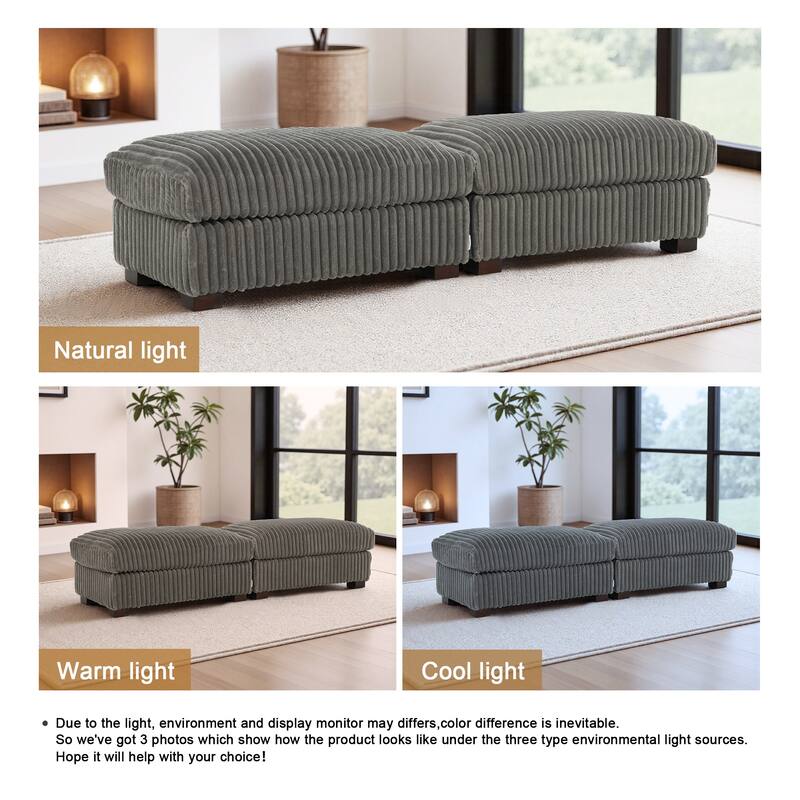 Fauxfur Ottoman Bench