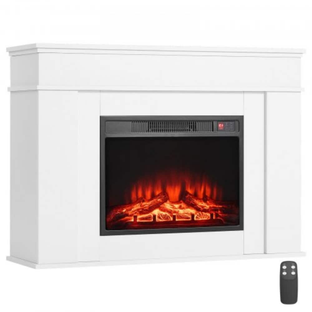 1500W Freestanding Infrared Electric Fireplace with Wood Frame and Adjustable Flame Brightness - 23.03 x 17.13 x 4.53 in