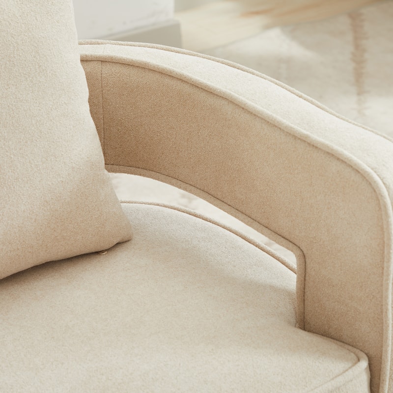 29"W Boucle Upholstered Swivel Armchair Single Sofa