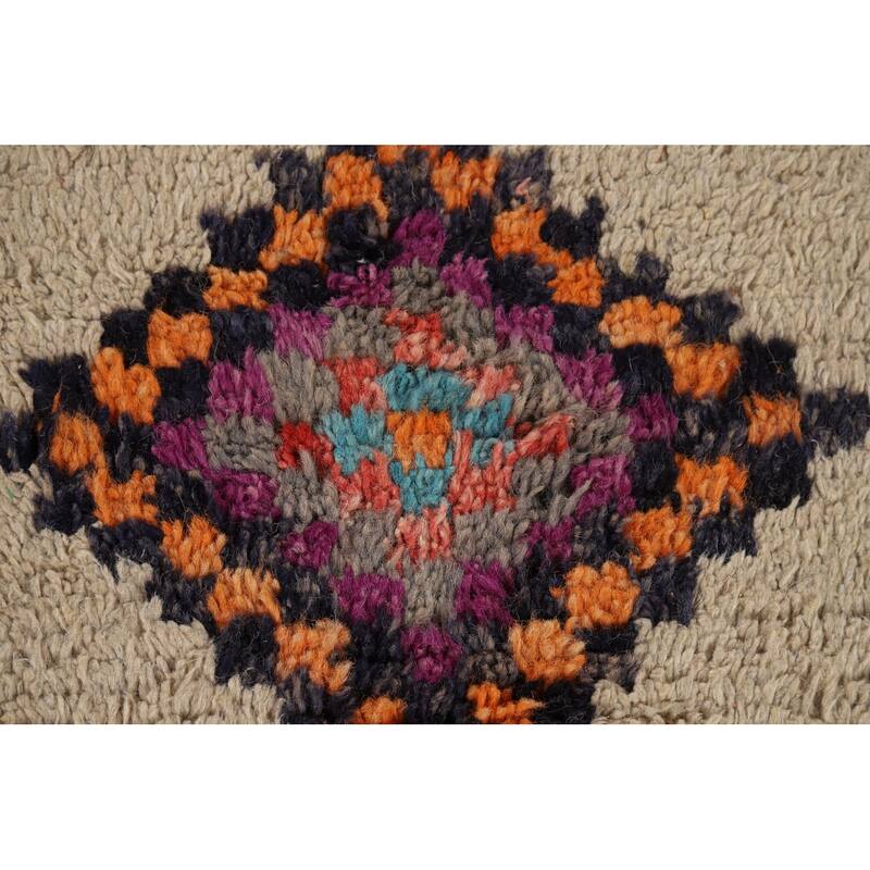 Geometric Plush Moroccan Oriental Accent Rug Handmade Wool Carpet - 3'0" x 5'4"