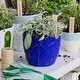 preview thumbnail 3 of 1, Viva Garden Cobalt Embossed Leaves Cachepot