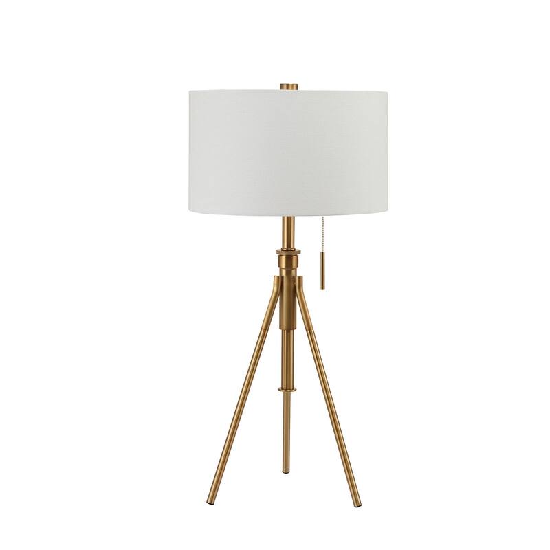 Vintage Look 1pc Floor Lamp Stained Gold Tripod Legs Unique Lamp Pull Switch 32"H