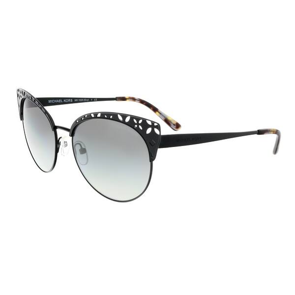 Shop Michael Kors Mk1023 117411 Evy Satin Black Cat Eye Sunglasses