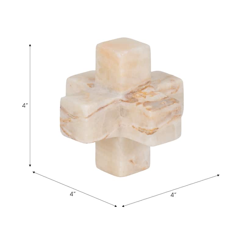 Sagebrook Home Gustavo Style Marble Onyx 4"H Jack - 4" x 4" x 4"