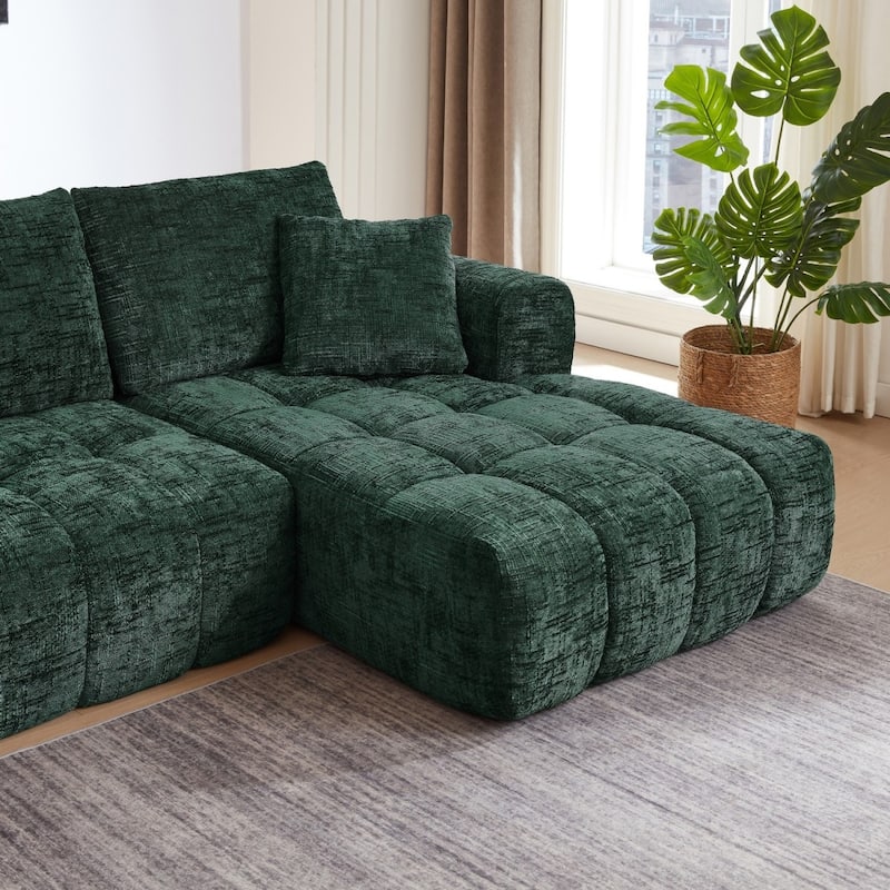 108.2" L-Shaped Chenille Luxury Oversized Sectional Sofa Free-combined Sofa, No Assembly Required
