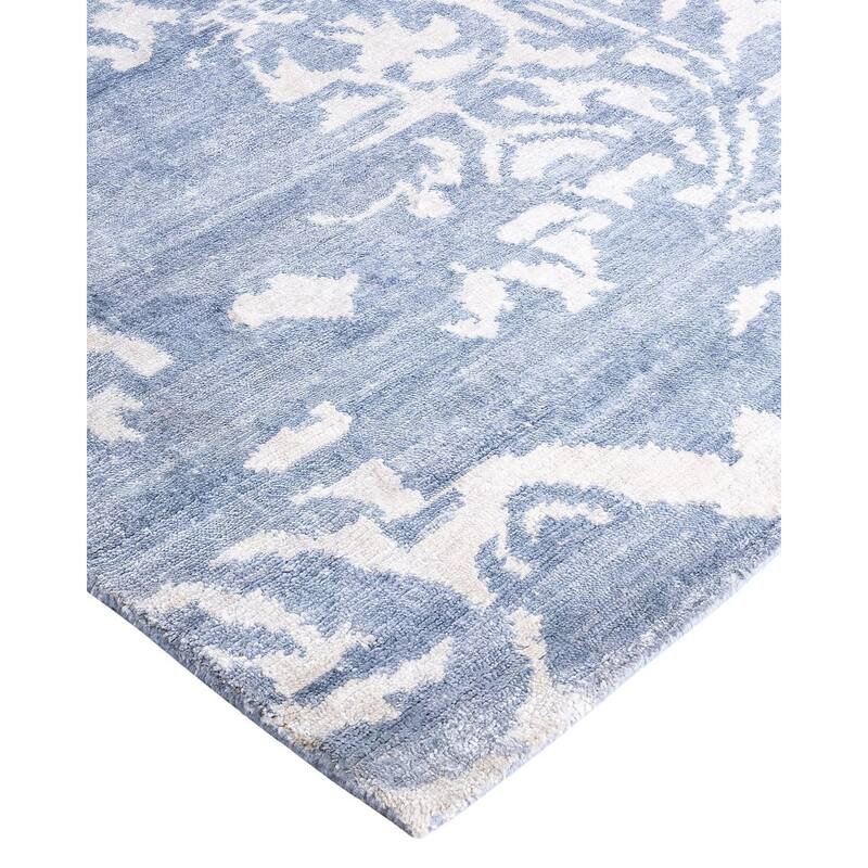 Modern One-of-a-Kind Hand-Knotted Area Rug - Ivory, 9' 1" x 12' 2" - 9' 1" x 12' 2"