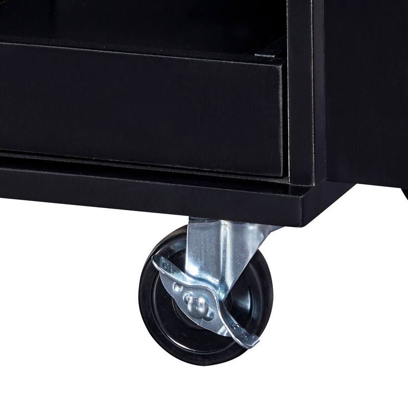 Kitchen Island with 2 Slide-Out Shelf and Internal Storage Rack