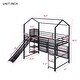 preview thumbnail 4 of 10, Twin Size House Metal Loft Bed with Iron Mesh Shelves, Slide & Storage Compartments, Sturdy Playhouse Bed for Kids' Room, Black
