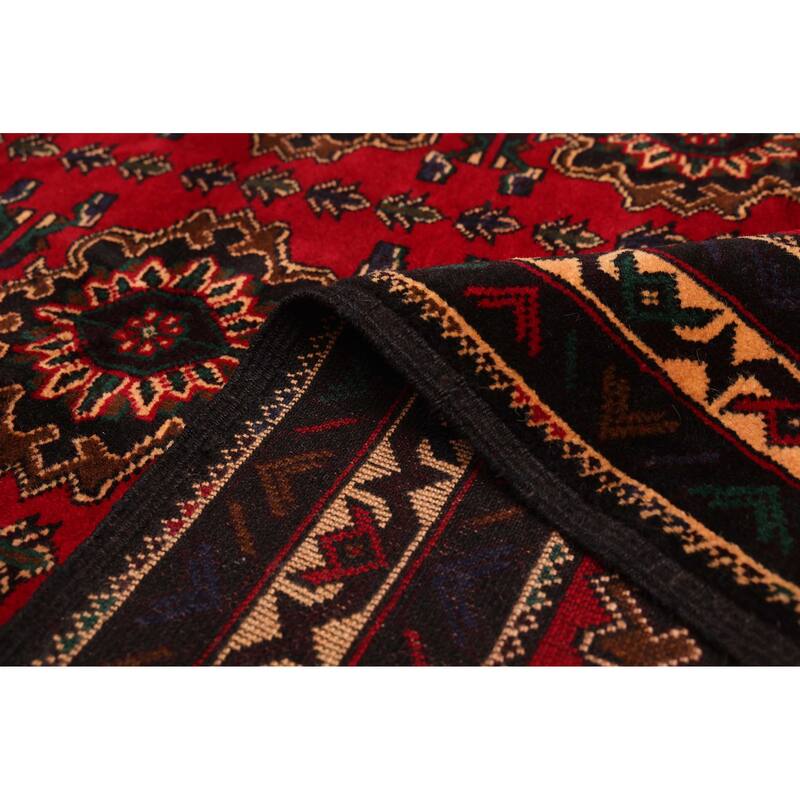 ECARPETGALLERY Hand-knotted Teimani Red Wool Rug - 3'9 x 6'6