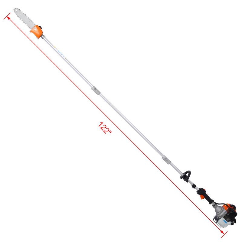 10 in 1 Multi-Functional Trimming Tool, 52CC 2-Cycle Garden Tool System with Gas Pole Saw, Hedge Trimmer, Grass Trimmer