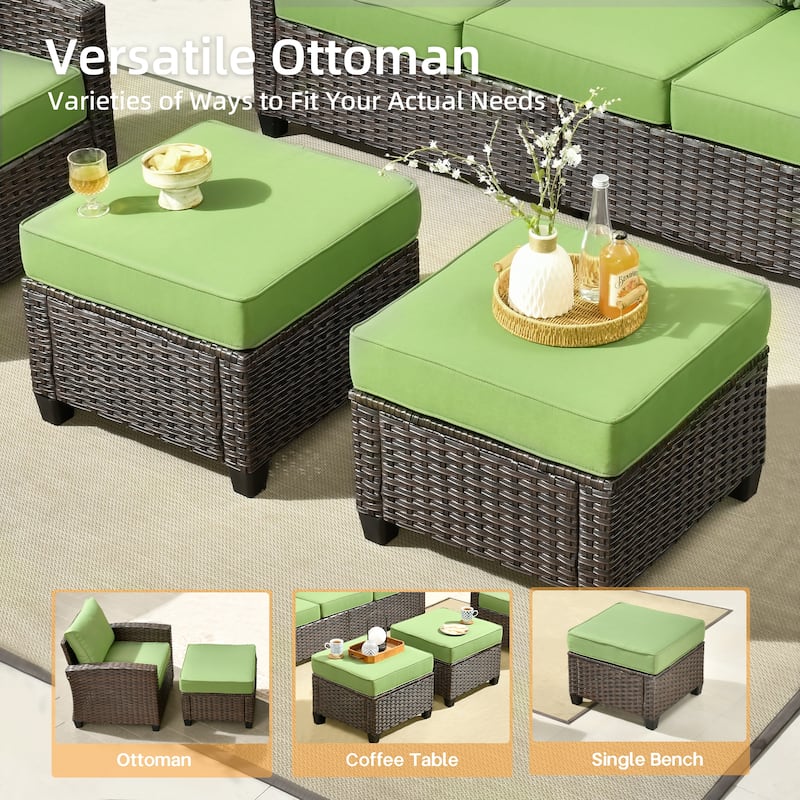 XIZZI 7-Piece Outdoor Wicker Conversation Set