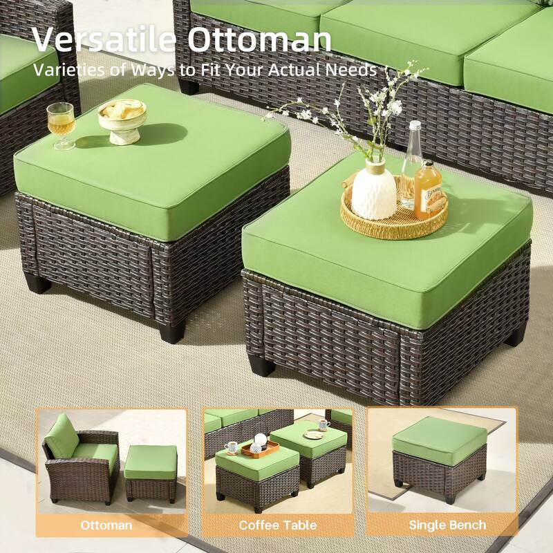 XIZZI Outdoor Patio Rattan Wicker Furniture Conversation Set