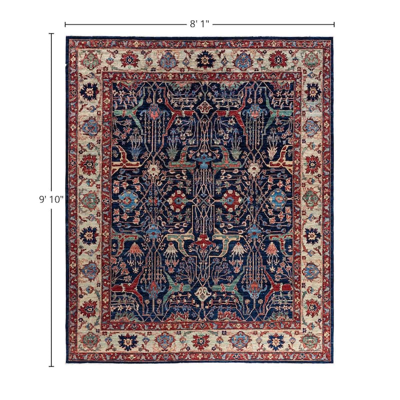Serapi One-of-a-Kind Hand-Knotted Area Rug - Blue, 8' 1" x 9' 10" - 8' 1" x 9' 10"