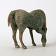 preview thumbnail 6 of 6, Artissance Approx. 15" Wide 10" High Bronze Green Vintage Style Drinking Horse Statue, Art Figurine Sculpture (Color Vary)