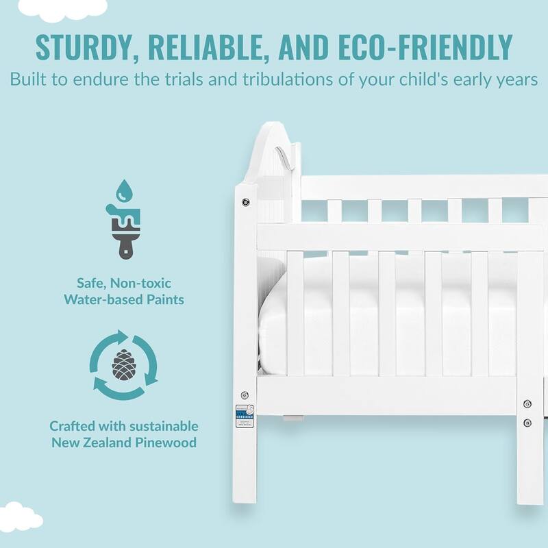 Dream On Me Portland 3 In 1 Convertible Toddler Bed in White